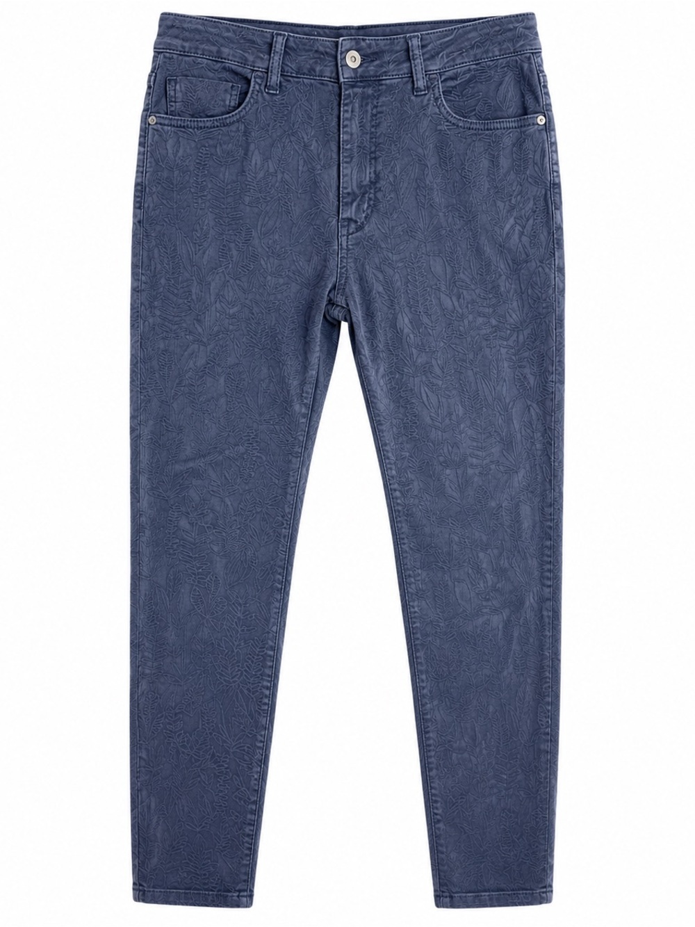 Pilcro Anthropologie High Rise Skinny Jeans 27 Blue Floral Jacquard Boho